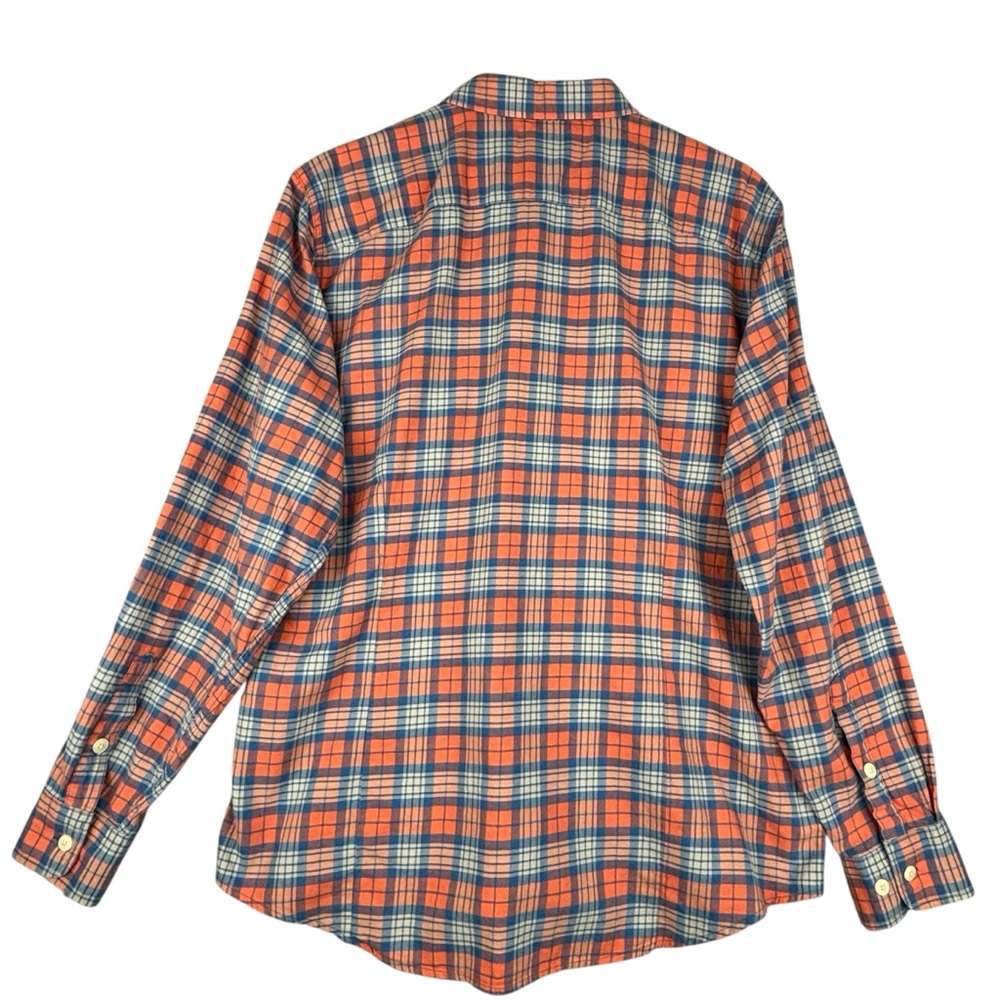 The Normal Brand Shirt Mens Large Orange Blue Plaid Flannel Work Pockets Outdoor - Picture 2 of 11